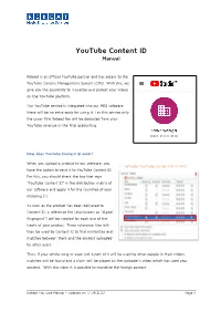 Manual Youtube Content ID