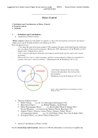 Motor Control Paper“ for Our Common Script - IPNFA - Nicola Fischer, Carsten Schaefer „Well-Fed-Version“