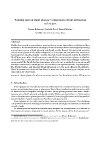 Pointing Task on Smart Glasses: Comparison of Four Interaction Techniques