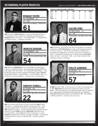 Returning Player Profiles Norfolk State University | 2007 Football Media Guide