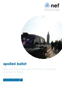 Spoiled Ballot Why Less Than Three Per Cent Have a Fair Share of Power in Britain