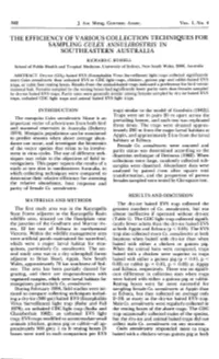 The Efficiency of Various Collection Techniques For