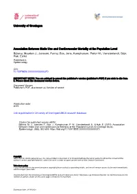 University of Groningen Association Between Statin Use And