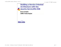 Building a Service Oriented Architecture with the Apache Servicemix ESB Bruce Snyder IONA Technologies