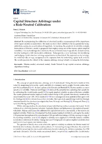 Capital Structure Arbitrage Under a Risk-Neutral Calibration