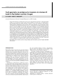 Fault Geometry As Evidence for Inversion of a Former Rift Basin in the Eastern Lachlan Orogen
