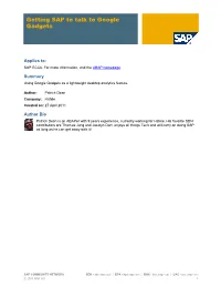 Getting SAP to Talk to Google Gadgets