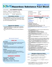Hazardous Substance Fact Sheet