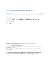 INTELSAT: Greater Price Flexibility to Preserve the System Thomas B