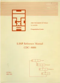 LISP Reference Manual CDC -6000
