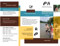 Provisional Camping Program