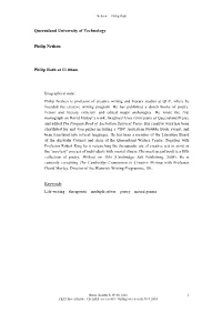 Queensland University of Technology Philip Neilsen Philip Roth at 11.00Am