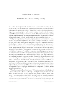 Response: an End to Literary Theory