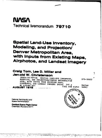 Technicalmemorandum79710 Spatial Land-Use Inventory, Modeling, And