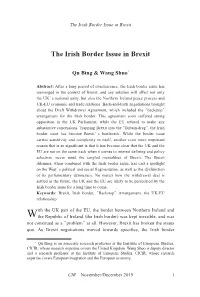 The Irish Border Issue in Brexit Qu Bing and Wang Shuo