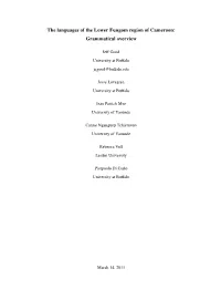 The Languages of the Lower Fungom Region of Cameroon: Grammatical Overview