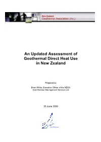 An Updated Assessment of Geothermal Direct Heat Use in New Zealand