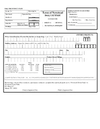 Dog License Application