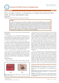 Effect of Fabric Softener on Properties of a Single Jersey Knitted Fabric