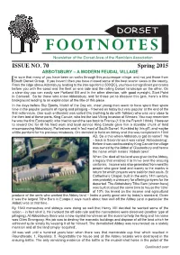 FOOTNOTES Newsletter of the Dorset Area of the Ramblers Association ISSUE NO