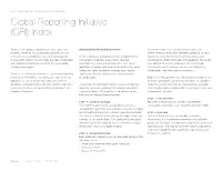 Global Reporting Initiative (GRI) Index