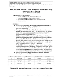 Marvel Dice Masters: Uncanny Inhumans Monthly OP Instruction Sheet