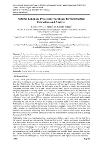 Natural Language Processing Technique for Information Extraction and Analysis
