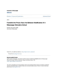 Race and Behavior Modification at a Mississippi Alternative School" (2016)