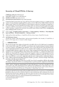 Security of Cloud Fpgas: a Survey