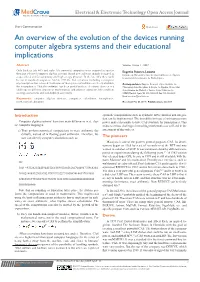 An Overview of the Evolution of the Devices Running Computer Algebra Systems and Their Educational Implications