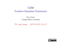 CDM [1Ex]Context-Sensitive Grammars