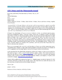 CFP: Prince and the Minneapolis Sound