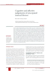 Cognitive and Affective Judgements of Syncopated Musical Themes