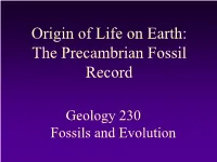 Fossil Record of Early Life