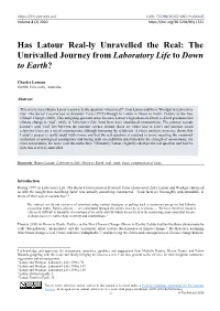 Has Latour Real-Ly Unravelled the Real: the Unrivalled Journey from Laboratory Life to Down to Earth?