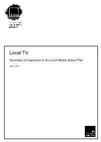 Local TV Summary of Responses to the Local Media Action Plan