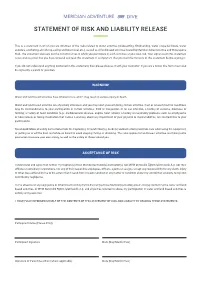 Statement of Risk and Liability Release