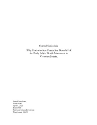 Why Centralization Caused the Downfall of the Early Public Health Movement in Victorian Britain