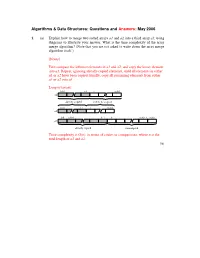 Algorithms & Data Structures: Questions and Answers: May 2006