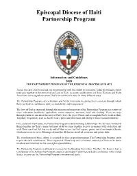 Episcopal Diocese of Haiti Partnership Program