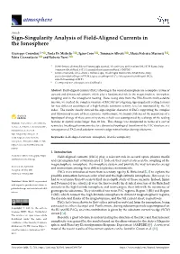 Sign-Singularity Analysis of Field-Aligned Currents in the Ionosphere