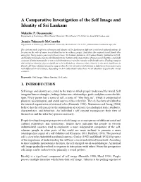 A Comparative Investigation of the Self Image and Identity of Sri Lankans