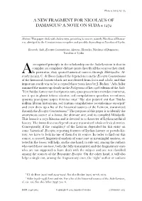 A New Fragment for Nicolaus of Damascus? a Note on Suda Α  