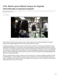 CCA, Manila Opens Makati Campus for Flagship Internationally Recognized Program