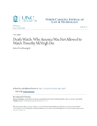 Death Watch: Why America Was Not Allowed to Watch Timothy Mcveigh Die Robert Perry Barnidge Jr