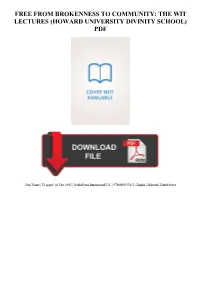 Howard University Divinity School) Pdf