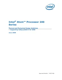 Intel® Atom Processor 200 Series Mechanical, and Thermal Design