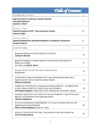 Table of Contents Inaugural Lecture 7 High Dimensional Clustering, Variable Selection and Social Networks 7