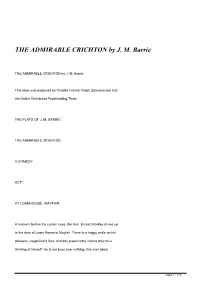 THE ADMIRABLE CRICHTON by JM Barrie&lt;/H1&gt;