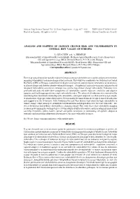 Analysis and Mapping of Climate Change Risk and Vulnerability in Central Rift Valley of Ethiopia